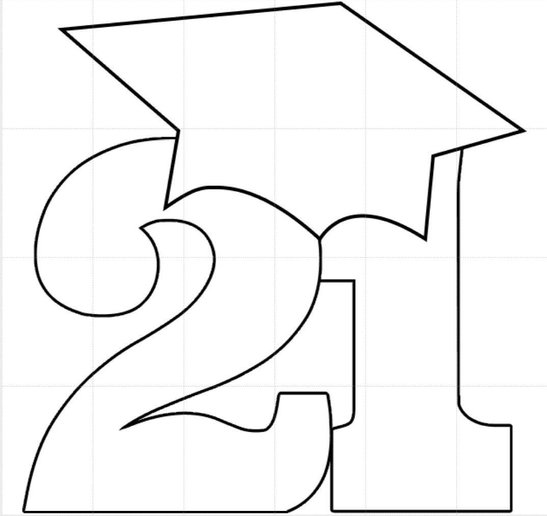 Free Graduation 21 Mosaic Balloon Template 4ft