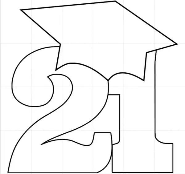 Free Graduation 21 Mosaic Balloon Template 4ft